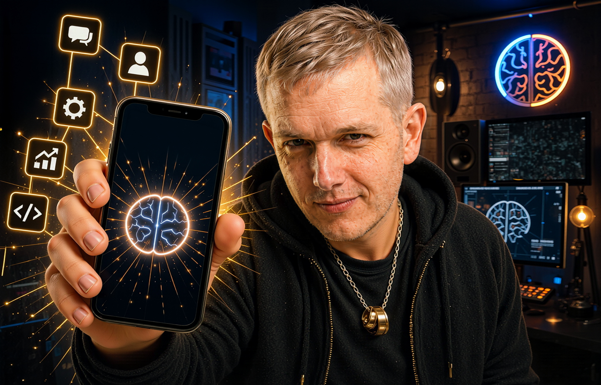 Will Farrar holding phone showing Prompt Mode